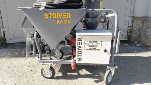 Штукатурная станция Stoiver K6 DV 380В вид сбоку с блоком питания