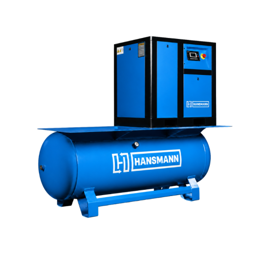 Винтовой компрессор Hansmann RSE-5.5-8-500 на ресивере 500 л — вид спереди