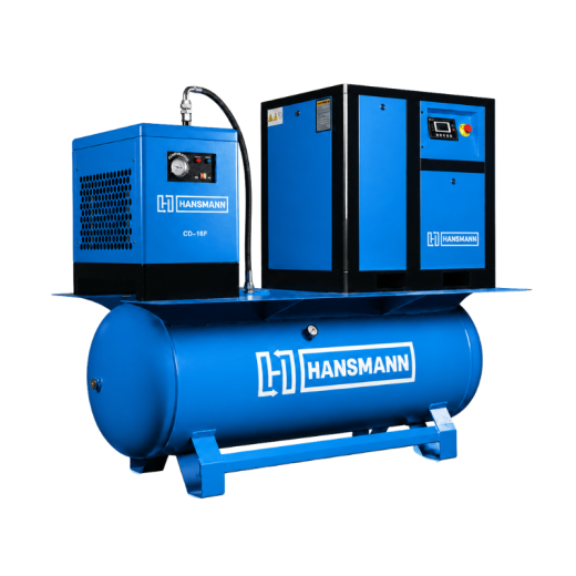 Винтовой компрессор Hansmann RSE-5.5-8-500DR с ресивером 500 л и рефрижераторным осушителем