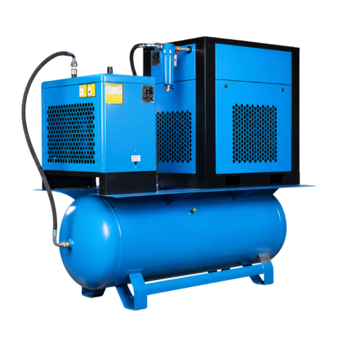 Винтовой компрессор Hansmann RSE-5.5-8-500DR с ресивером 500 л и рефрижераторным осушителем  вид сзади