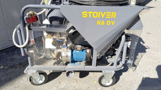 Штукатурная станция Stoiver K6 DV 380В вид сбоку с деталями механизмов